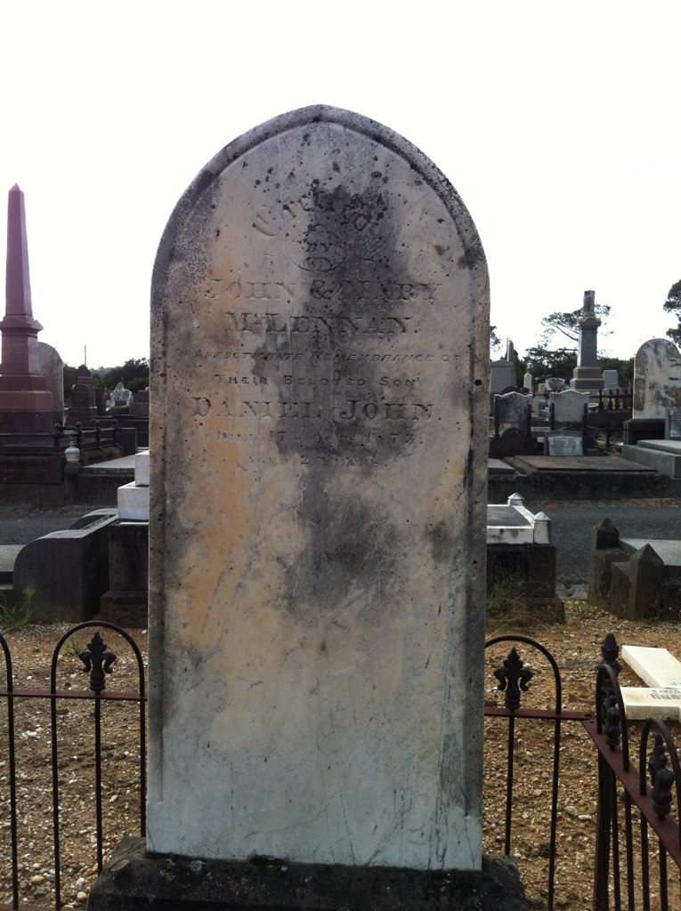 Photo of headstones/Daniel John McLennan d1873 hstn Ballarat Old Cem